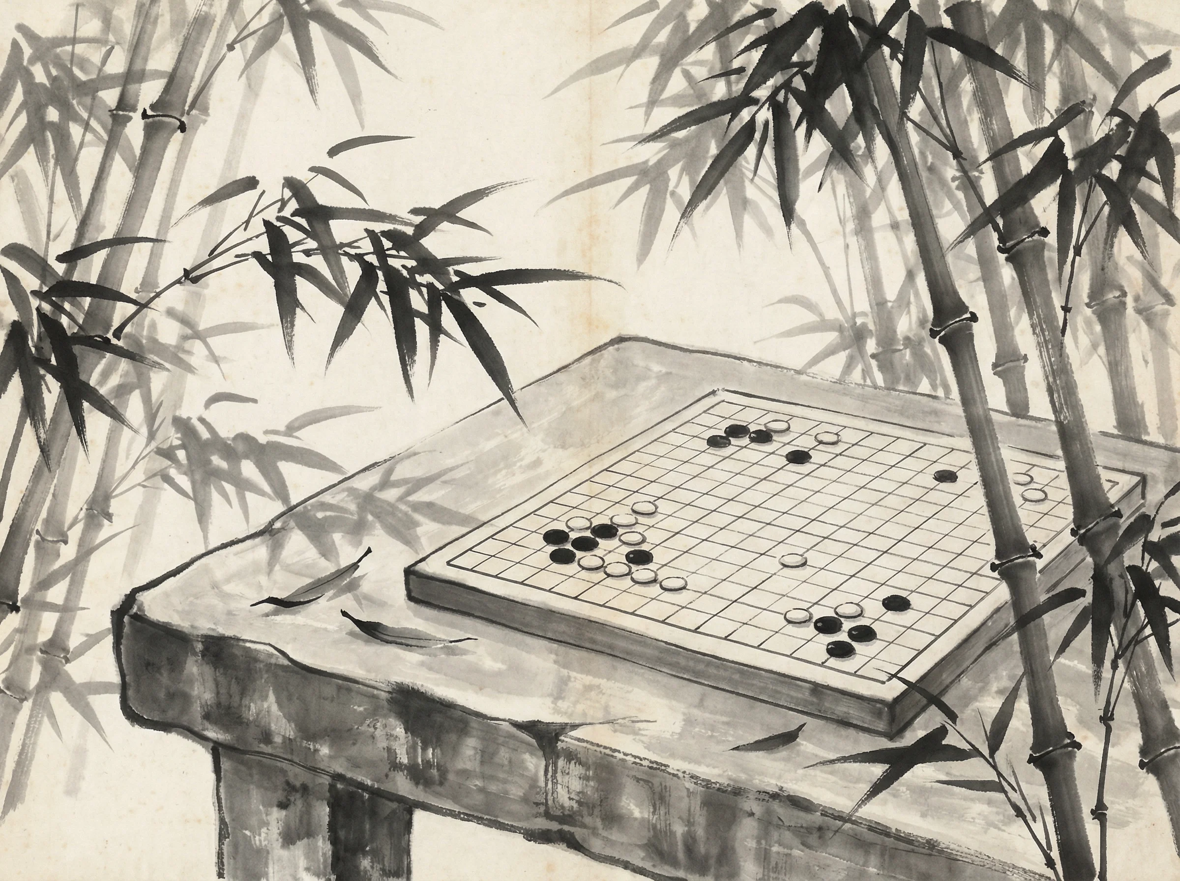 竹林棋盘上的 we扑克 经典布局